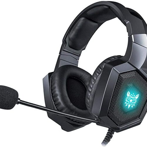 "K8 Gaming Wired Headset with Microphone and RGB Lighting for PS4, PS5, Xbox, and PC"