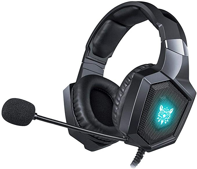 "K8 Gaming Wired Headset with Microphone and RGB Lighting for PS4, PS5, Xbox, and PC"