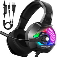 ONIKUMA K6 Gaming Headset with RGB Light Stereo Gaming Headset