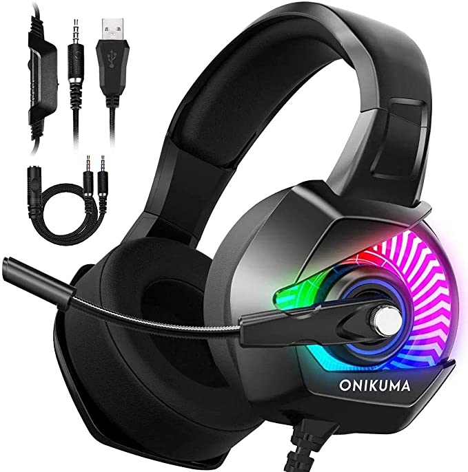 ONIKUMA K6 Gaming Headset with RGB Light Stereo Gaming Headset