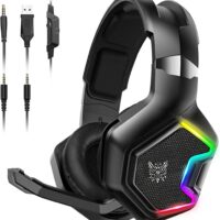 Onikuma K10 pro gaming Headset-RGB LED Light and microphone