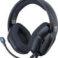 Onikuma X27 RGB Stereo Surround Gaming Headset - Black with omnidirectional noise-canceling mic.