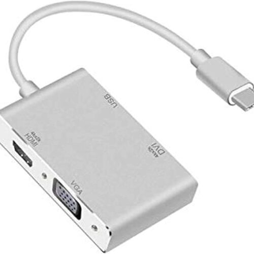 USB C to HDMI Adapter, Type C to VGA DVI HDMI & USB Hub