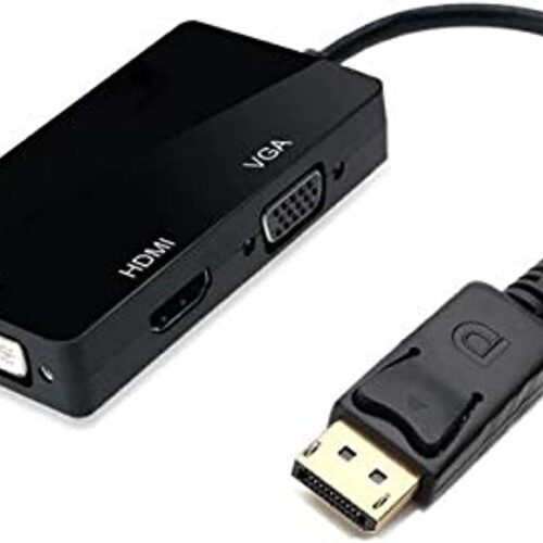 DisplayPort to HDMI - Dvi- VGA 3 in 1 Multi Function Cable Adapter