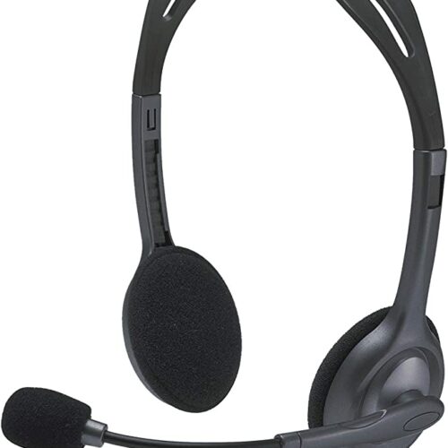 Logitech H111 Wired Headset Headphones-Noise Cancelling-Black