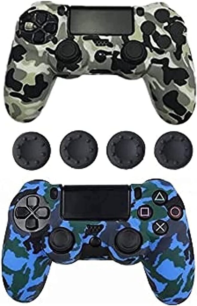 PS4 Silicone Army Case with 4 Controller Stick Covers - Pack of 2