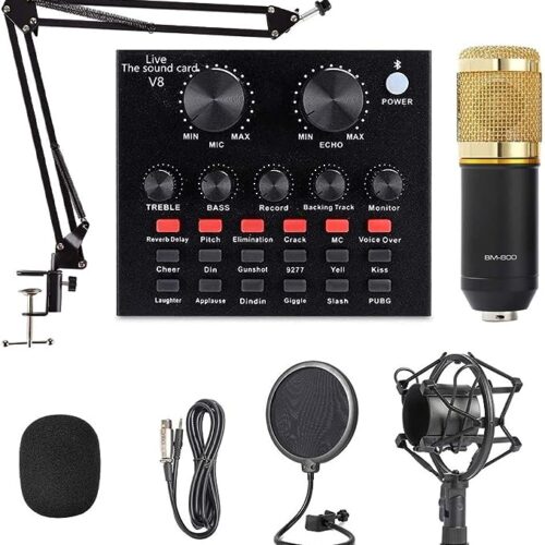 BM-800 Condenser Microphone Set with V8 Sound Card