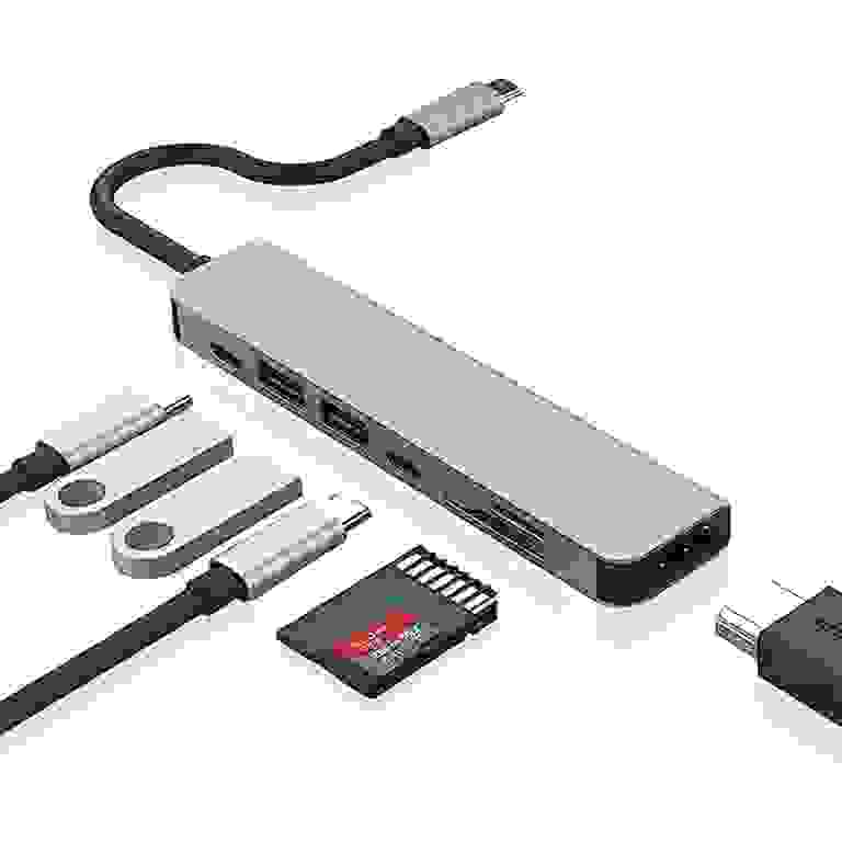 USB C Type HUB 7*1 Adapter- Multi Port Dongle Compatible