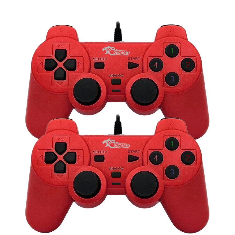 Cougar USB wired double controller gamepad (2082) -(Red)