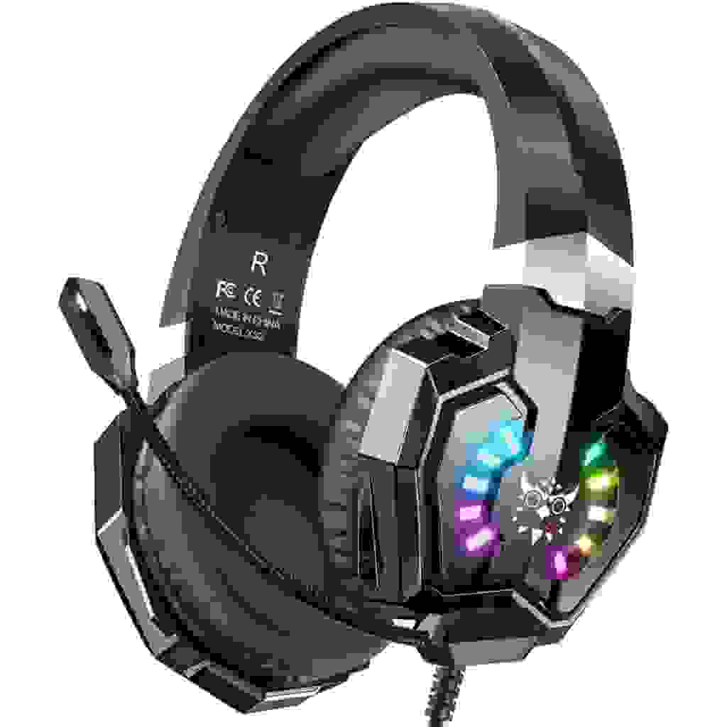 ONIKUMA X32 Professional Wired Gaming Headphones with HD microphone, stereo surround sound, and RGB lighting for PC, PS4, Xbox, and other gaming platforms.