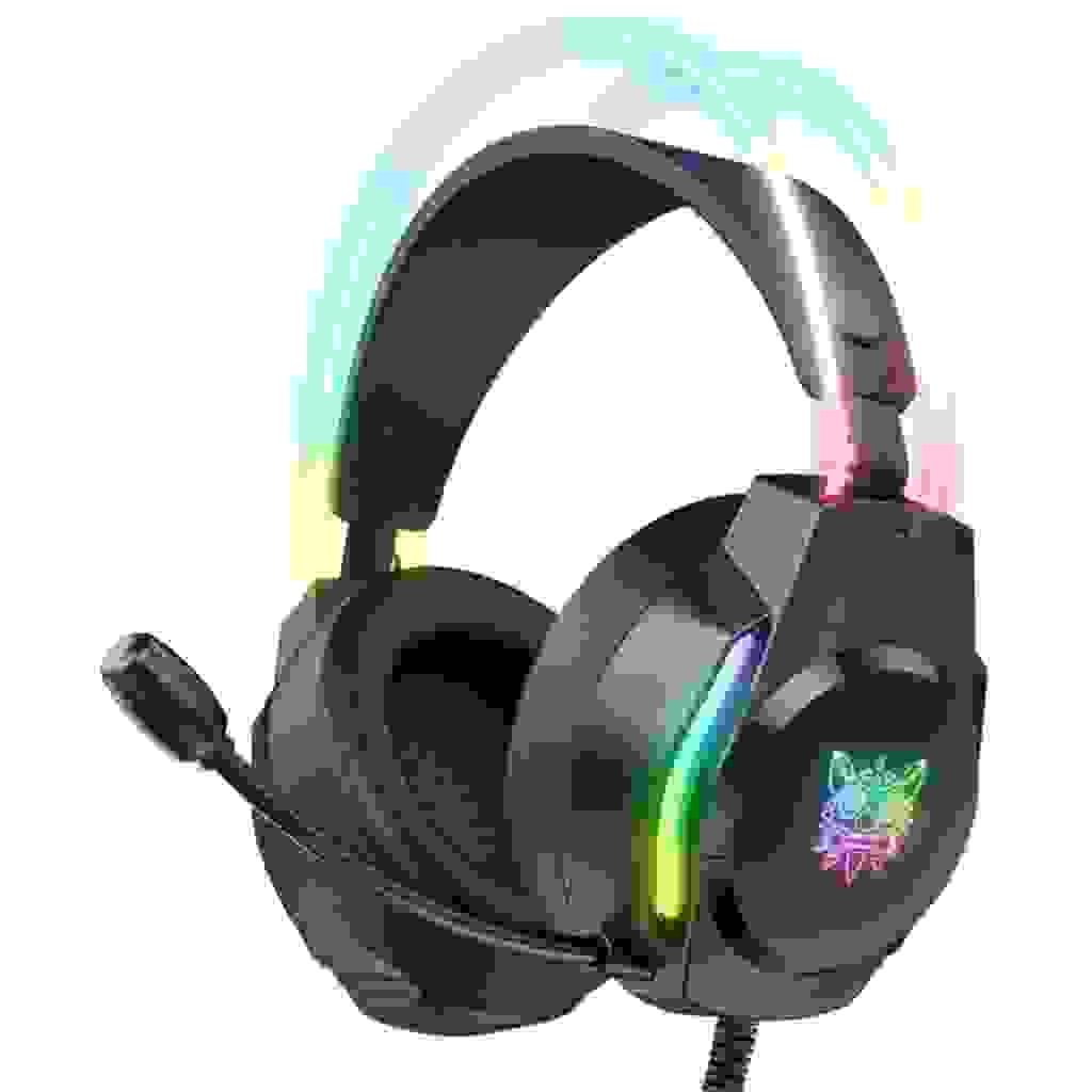 ONIKUMA X26 Professional Wired Gaming Headphones with HD microphone, stereo surround sound, and dynamic RGB lighting for PC, PS4, Xbox, and other gaming platforms.