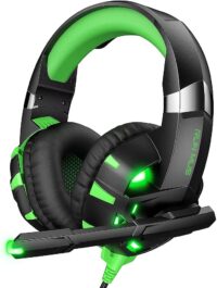 RUNMUS K2 PRO Wired Gaming Headset stereo , Green LED