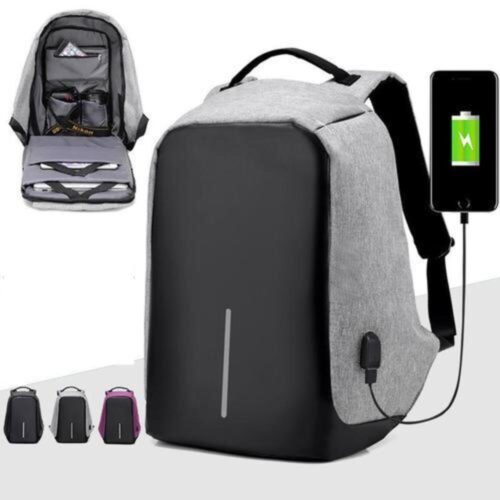 Multifunctional Faison Anti-Theft Backpack +USB Charging (grey )