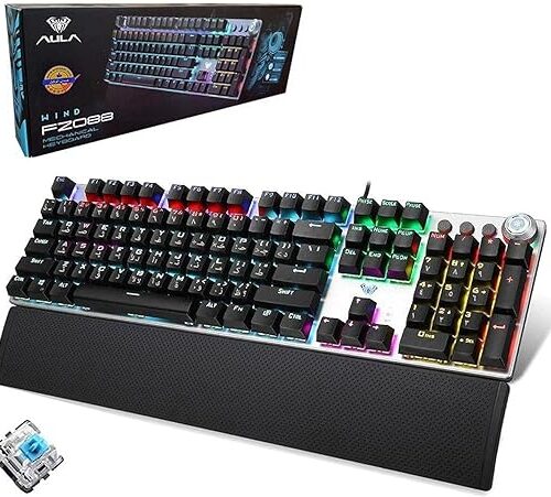 Aula F2088 Mechanical Gaming Keyboard +Rainbow Backlit LED