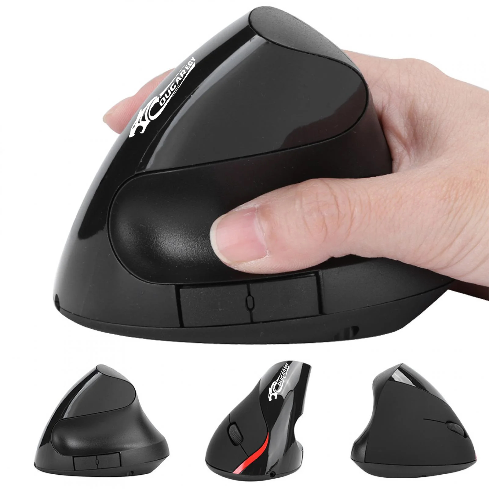 COUGAR-EGY Vertical Ergonomic Mouse, Rechargeable,Wireless, Bluetooth or USB receiver, Quiet clicks, 4 buttons, compatible with Laptop, PC (E1900)