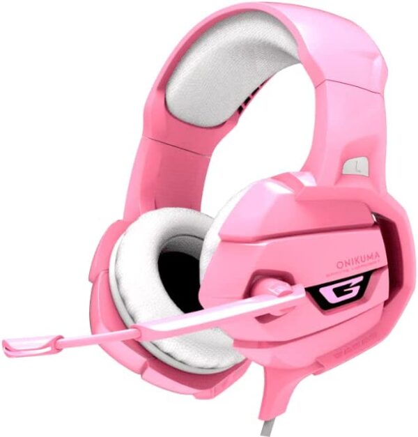 ONIKUMA K5 Gaming Headset – Stereo – Noise canceling Mic - Pink