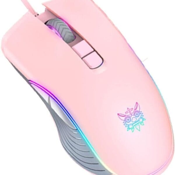 ONIKUMA CW908 Pink Wired Gaming Mouse PC RGB 7 Keys 7200 DPI Adjustable Ergonomic USB Girls gamer mouse