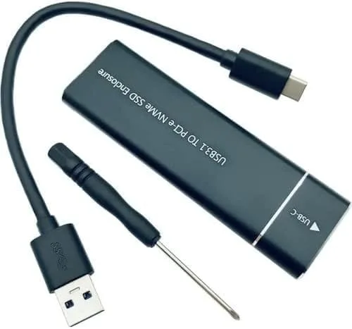 CARE CASE NVME SSD Enclosure, M.2 NVME to USB C Adapter with Black case, USB 3.1 Gen 2 (10 Gbps) M2 PCIE SSD