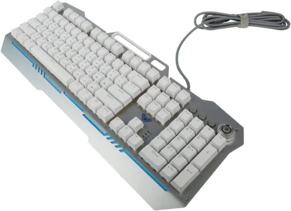 لوحة مفاتيح اولا F2009 مع مفاتيح مربعة ومنفذ USB_ أبيض وأسود - Image 4