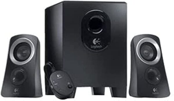 Logitech Z313 Speaker 2.1 Multimedia System with Subwoofer, Full Range Audio, 50 Watts Peak Power, Strong Bass, 3.5 mm Audio Inputs, EU Plug, PC/PS4/Xbox/TV/Smartphone/Tablet/Music Player - Black