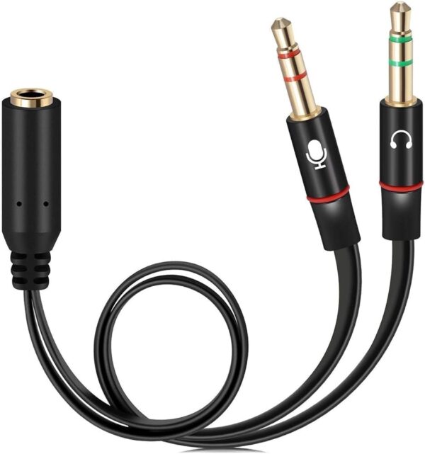 Headphone Splitter Cable| Y Splitter Cable 3.5mm 2 in 1 Male To Female AUX Audio Cable MP3 MP4 Stereo Plug Adapter Jack