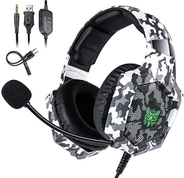 Onikuma K8 Gaming Headset RGB Noise Cancelling Camouflage - Image 5