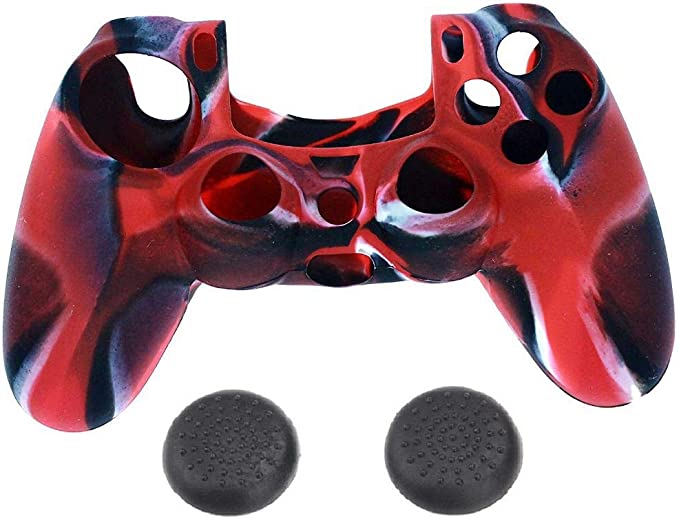 Silicone Game Controller and Thumb Stick Cover Grip Cap for PlayStation 4
