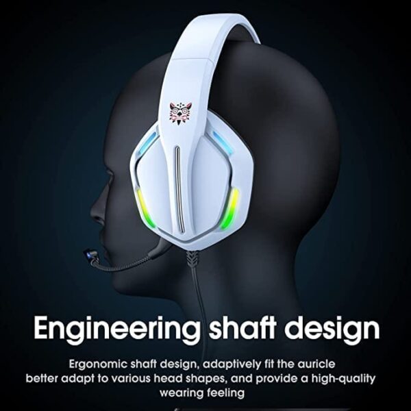 Onikuma X27 RGB Stereo Surround Mic Gaming Headset - White - Image 2