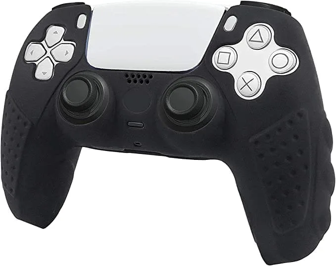 Anti-Slip Silicone Skin Protective Cover Case for Playstation 5 DualSense Wireless Controller - black