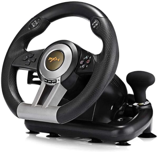 PXN Steering Wheel V3II Racing Game Pad 180 Degree  USB Game Controller Computer Car Driving Simulator -Black
