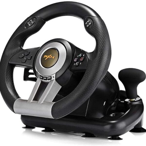 PXN Steering Wheel V3II Racing Game Pad 180 Degree  USB Game Controller Computer Car Driving Simulator -Black