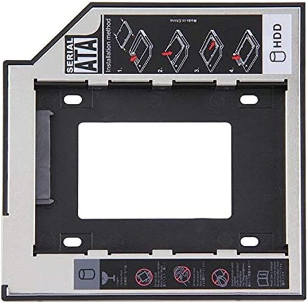 Hard Drive Caddy Tray, Universal 9.5mm SATA to SATA 2nd SSD HDD Hard Disk Caddy Adapter Tray Enclosures
