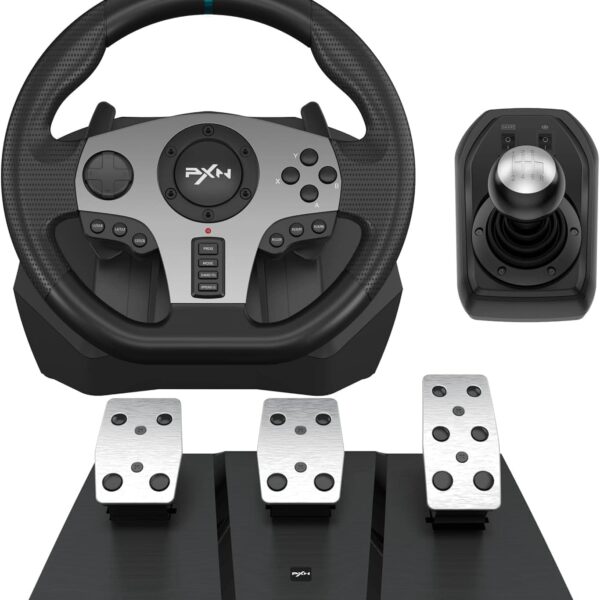 PXN V9 Gaming Racing Wheel with Pedals and Shifter, Steering Wheel for PC, X-box One, X-box Series X/S, PS4, PS3 and Swi-tch