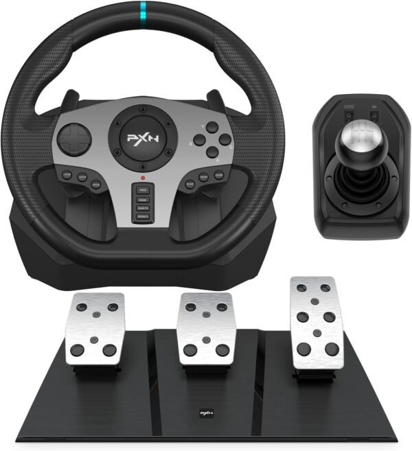 PXN V9 Gaming Racing Wheel with Pedals and Shifter, Steering Wheel for PC, X-box One, X-box Series X/S, PS4, PS3 and Swi-tch