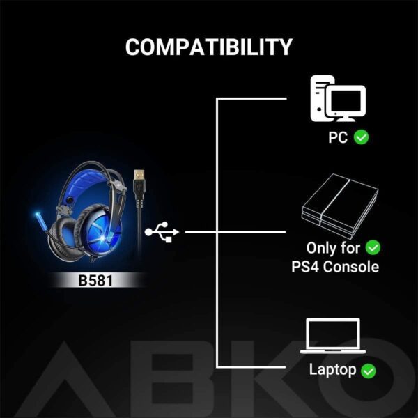 PC Headset with Dynamic Sensory & Noise-Cancelling Mic, 7.1 Surround Sounds, Mute Controls, LED Light, RGB Light - Image 2