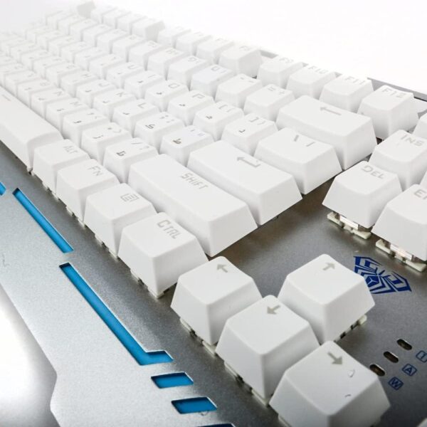 لوحة مفاتيح اولا F2009 مع مفاتيح مربعة ومنفذ USB_ أبيض وأسود - Image 3