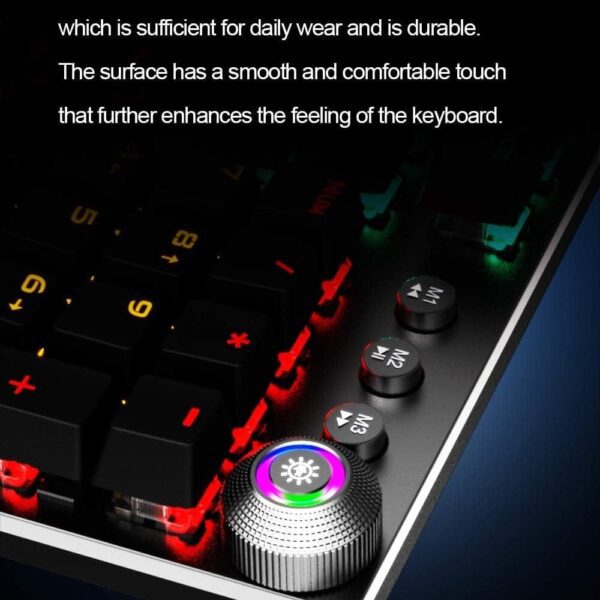 لوحة مفاتيح اولا F2009 مع مفاتيح مربعة ومنفذ USB_ أبيض وأسود - Image 2