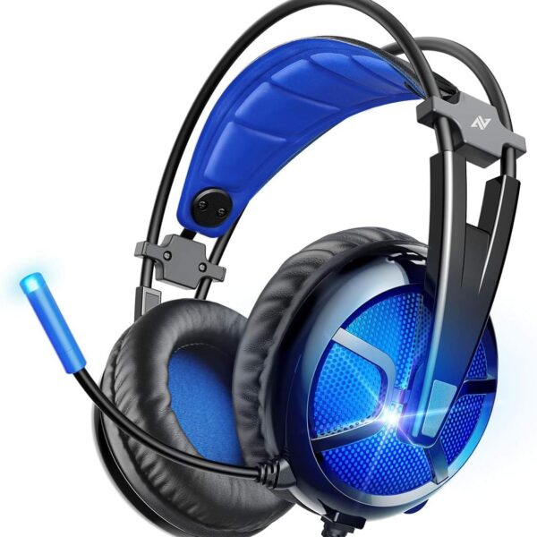 PC Headset with Dynamic Sensory & Noise-Cancelling Mic, 7.1 Surround Sounds, Mute Controls, LED Light, RGB Light