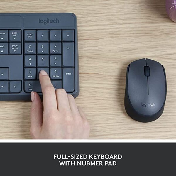 Logitech MK235 Wireless Keyboard and Mouse - Black - Image 2