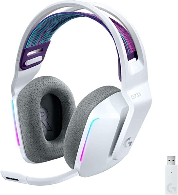 Logitech G733 Light Speed  Wireless Gaming Headset , LIGHTSYNC RGB - White