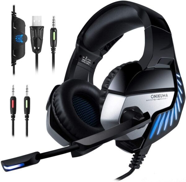 ONIKUMA Headset K5 Pro for Gaming 7.1 Virtual Surround Sound & Noise Cancelling - Blue
