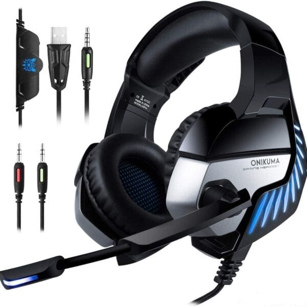 ONIKUMA Headset K5 Pro for Gaming 7.1 Virtual Surround Sound & Noise Cancelling - Blue