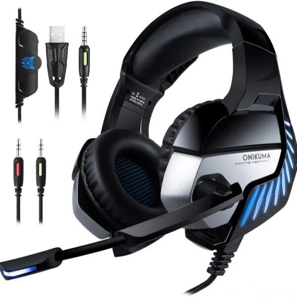 ONIKUMA Headset K5 Pro for Gaming 7.1 Virtual Surround Sound & Noise Cancelling - Blue