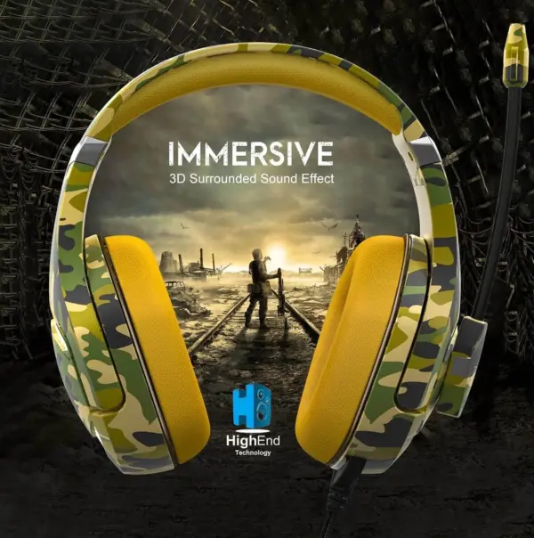 Onikuma K1-B Camouflage PS4 Gaming Headset Earphone Casque - Image 7