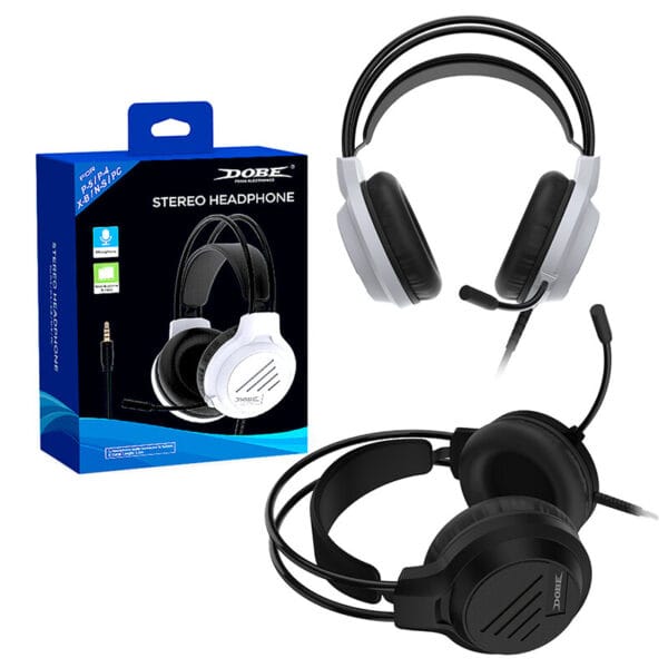 Dobe TP5-3592 Black&White 3.5MM Headphones - Compatible with P5/P4/PC/XBOX Series Controller/Switch Console (Black and White) - Image 2