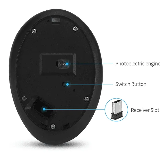 COUGAR-EGY Vertical Ergonomic Mouse, Rechargeable,Wireless, Bluetooth or USB receiver, Quiet clicks, 4 buttons, compatible with Laptop, PC (E1900) - Image 4