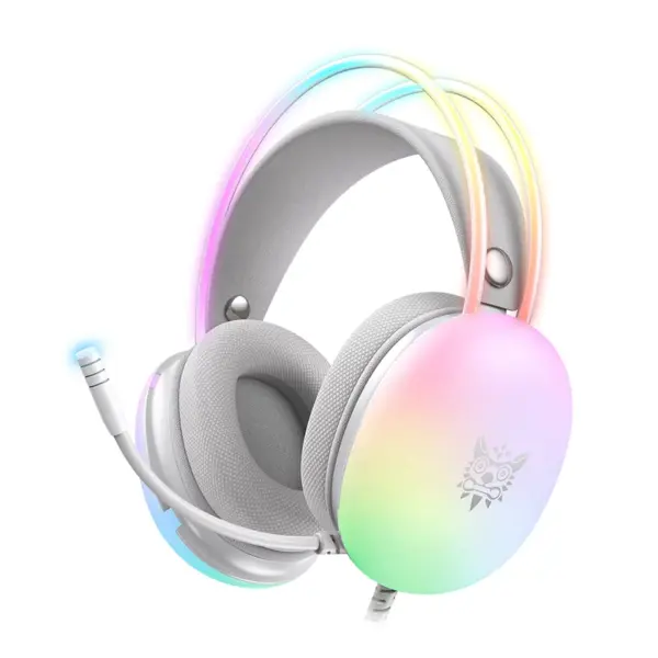 ONIKUMA X25 Gaming Headset USB & 3.5 RGB Light, 3D Stereo Noise Cancellation Multi Platform Compatibility