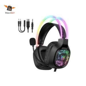 ONIKUMA X22 USB + 3.5mm RGB Dynamic Light Wired Gaming Headset with Mic, Cable 2m