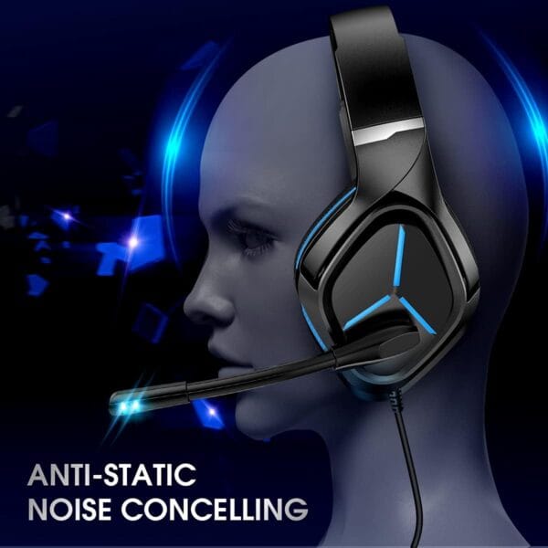 nulliplex Gaming Headset Xbox one Headset with Mic Stereo Gaming Headset, Noise Immunity Swivel Mic & LED Light, Suspension Headband PS4 VR Headphone Compatible with PC PS5 Xbox One (Bblue) - Image 4