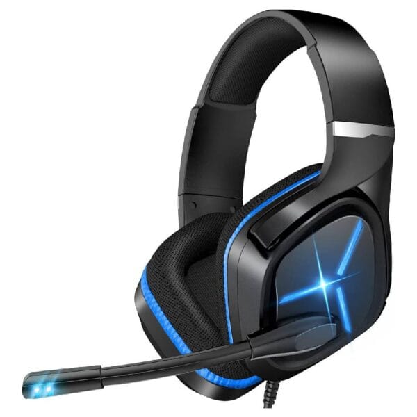 nulliplex Gaming Headset Xbox one Headset with Mic Stereo Gaming Headset, Noise Immunity Swivel Mic & LED Light, Suspension Headband PS4 VR Headphone Compatible with PC PS5 Xbox One (Bblue)